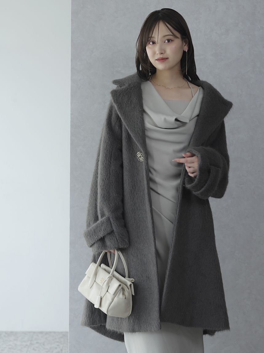 ブローチ付きシャギーロングコート（SNIDEL）｜ルミネのファッション