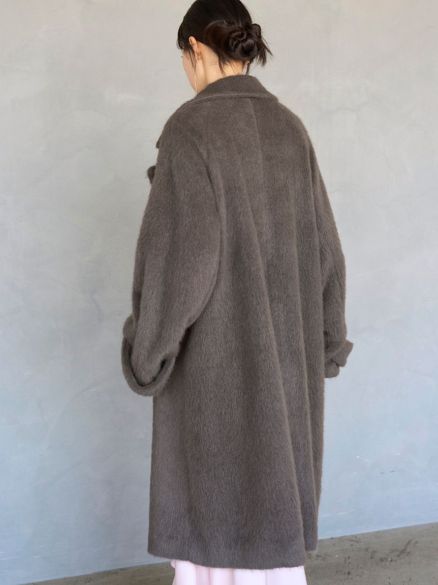 ブローチ付きシャギーロングコート（SNIDEL）｜ルミネのファッション