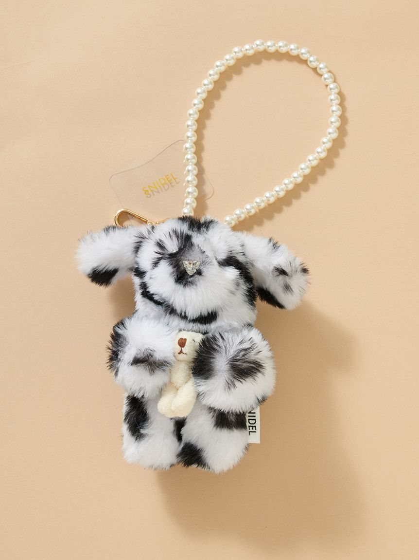 SNIDEL「モッフィーハグフレンドチャーム」|キーケース|BLK