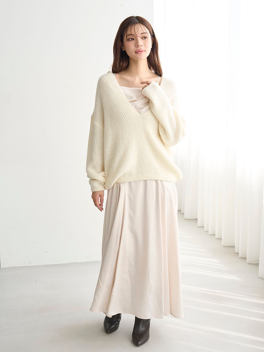 キーネックニットセットキャミワンピース（SNIDEL）｜ルミネの