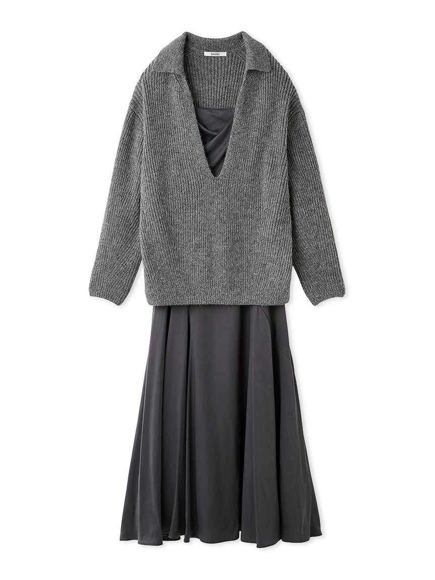 キーネックニットセットキャミワンピース（SNIDEL）｜ルミネの