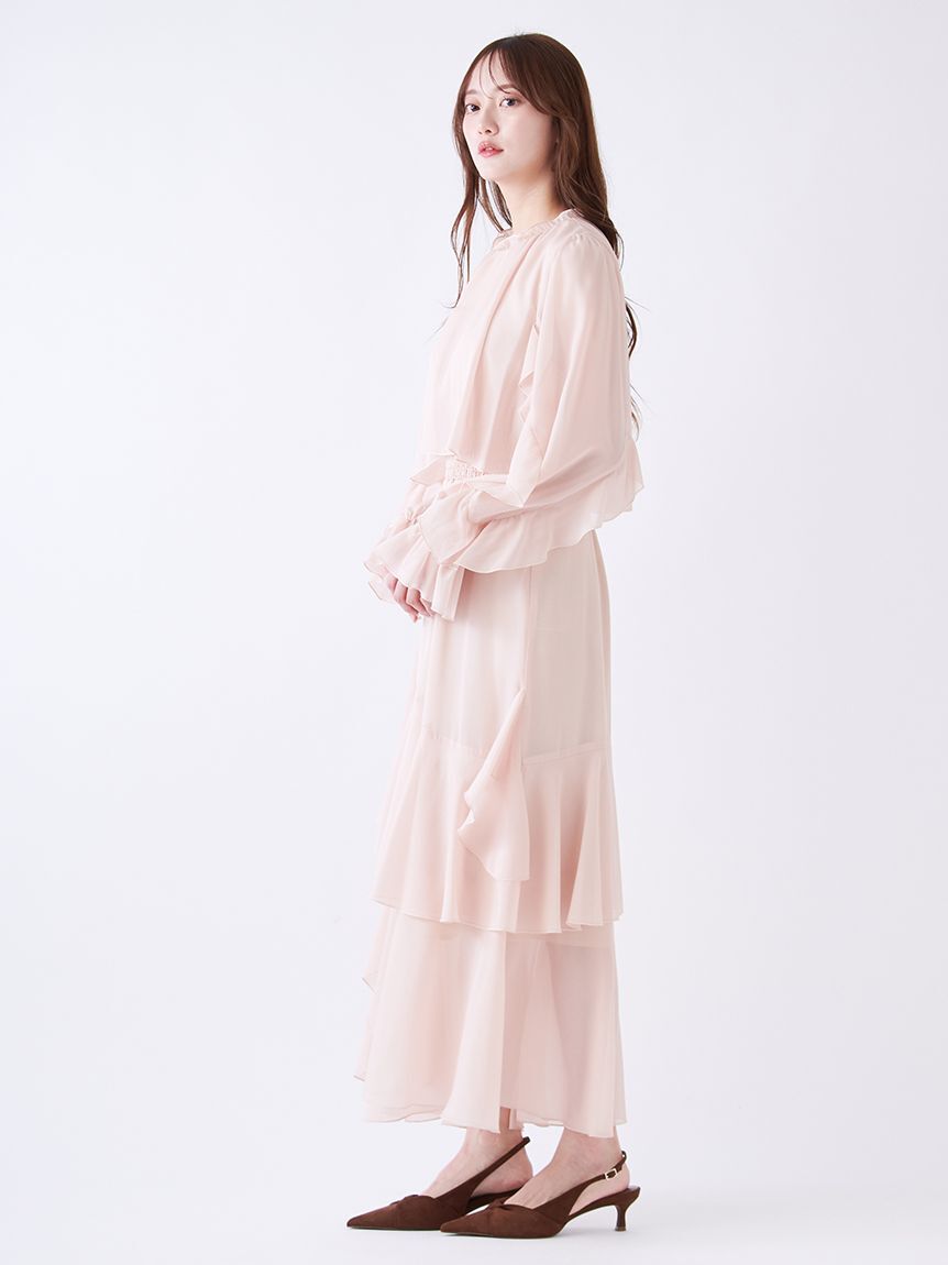 SNIDEL「ブラウスレイヤードフリルワンピース」|ワンピース|