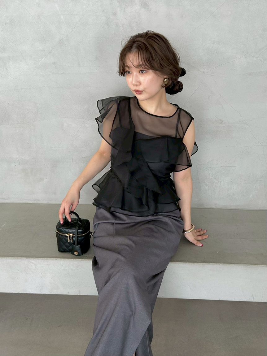 FRAY I.D「ラッフルブラウスセットドレス」|ドレス|