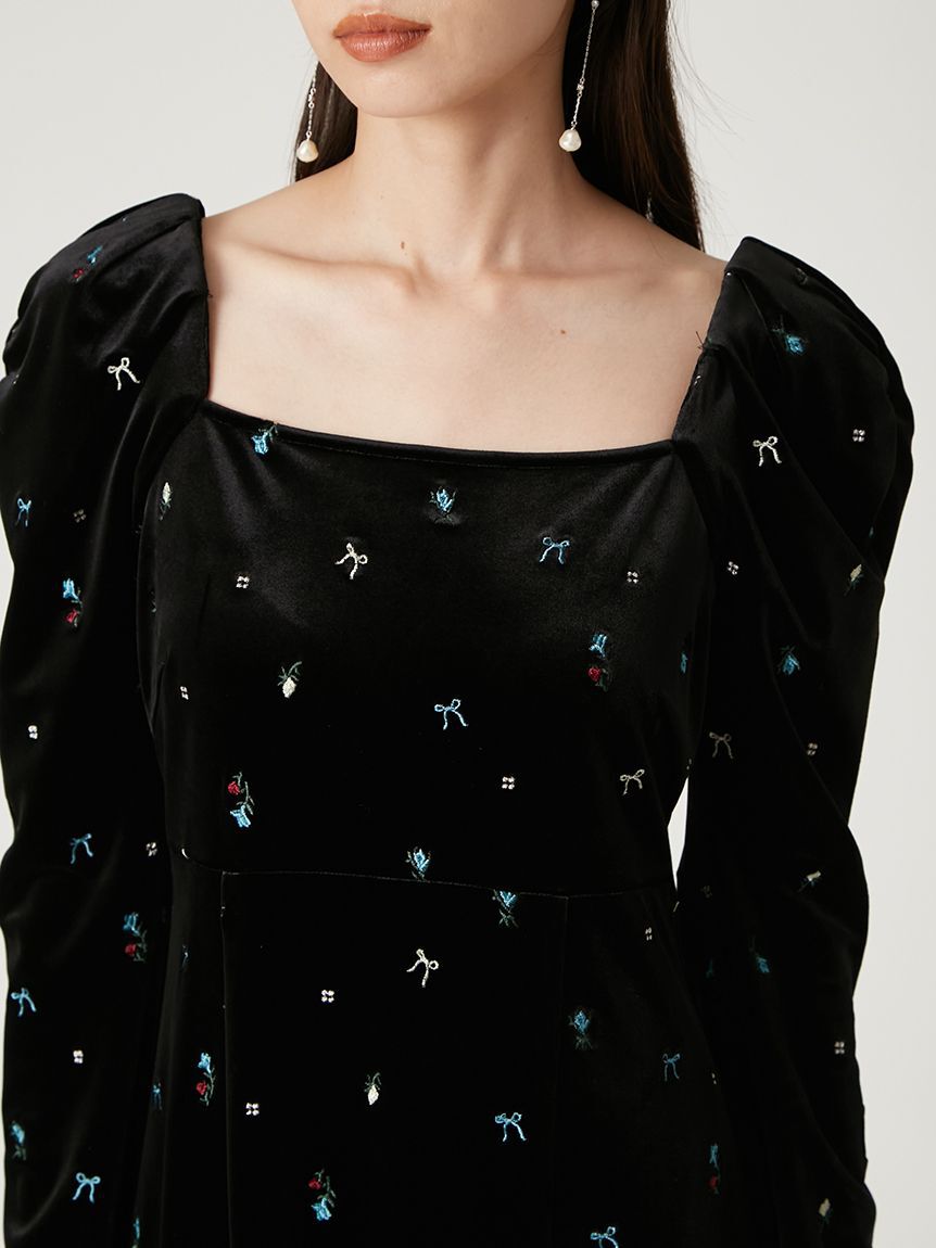 FRAY I.D「ベロアナローワンピース」|ワンピース|