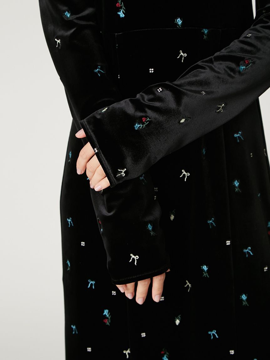 FRAY I.D「ベロアナローワンピース」|ワンピース|