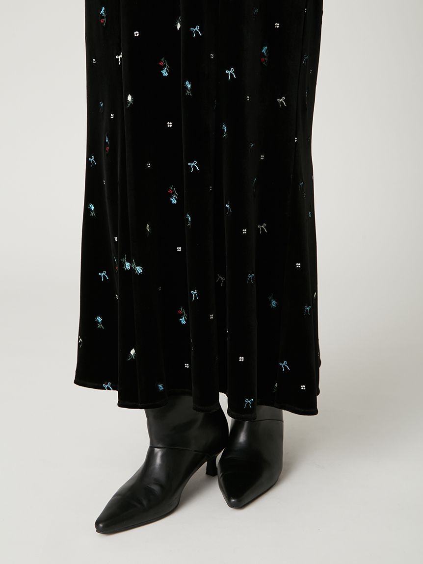 FRAY I.D「ベロアナローワンピース」|ワンピース|