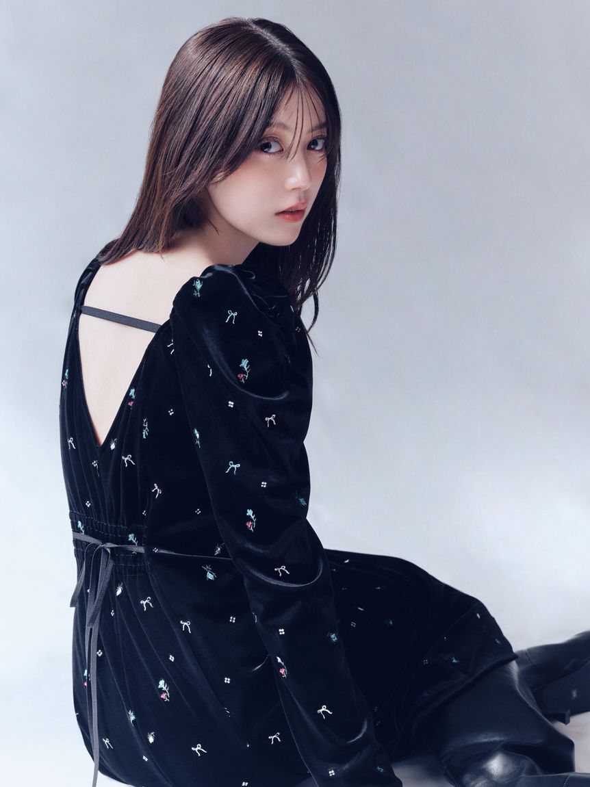 FRAY I.D「ベロアナローワンピース」|ワンピース|