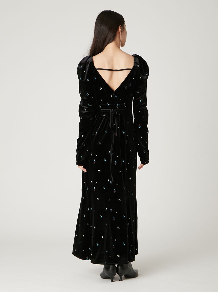 FRAY I.D「ベロアナローワンピース」|ワンピース|