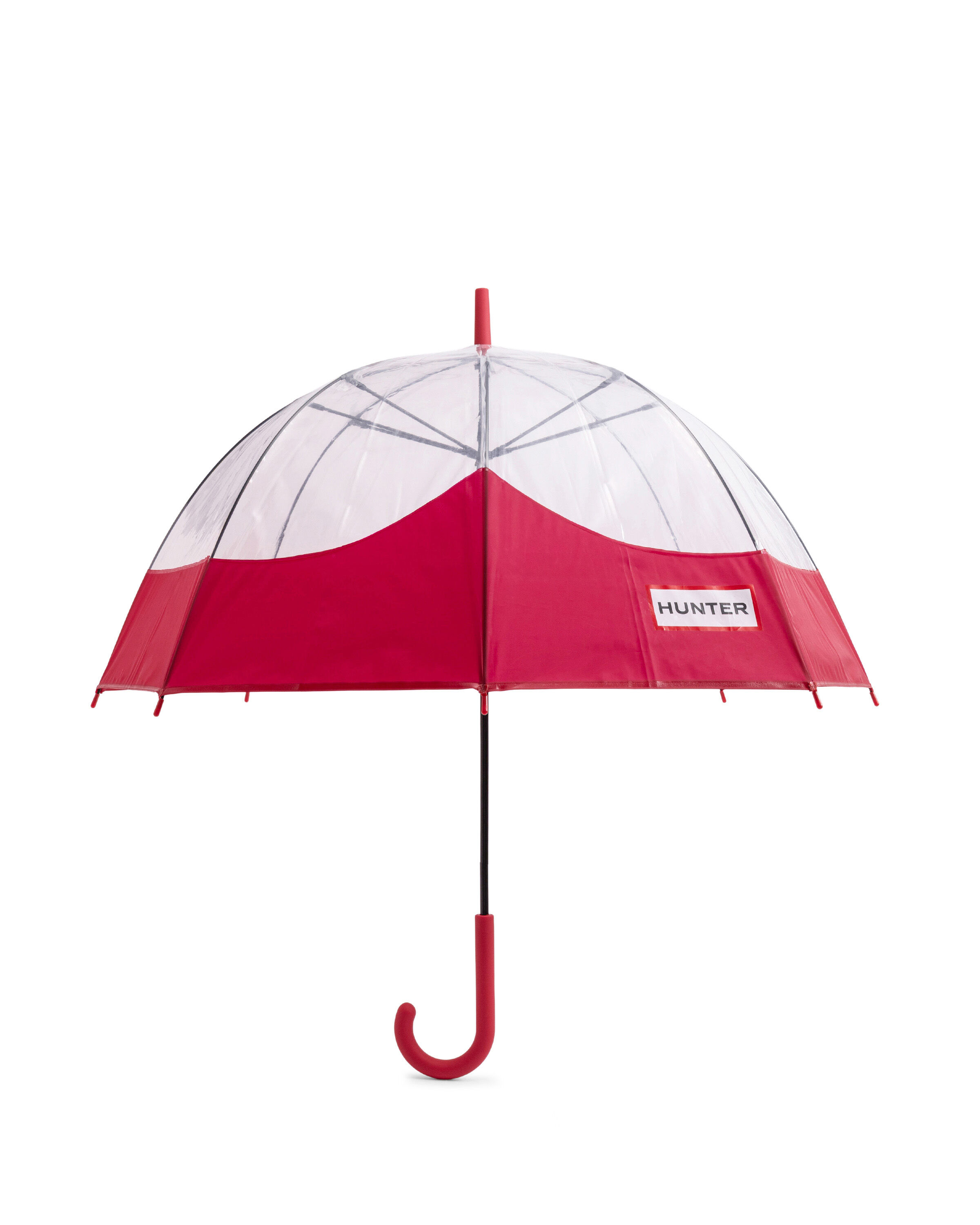 HUNTER「トランスペアレント マスタッシュ バブル アンブレラ」|傘|赤