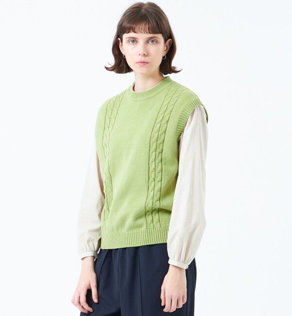 MACKINTOSH PHILOSOPHY「ケーブルベスト」|ニット・セーター|グリーン