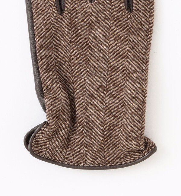 MACKINTOSH PHILOSOPHY「EMMETEX ヘリンボーン&times;レザー　スマホグローブ」|手袋|