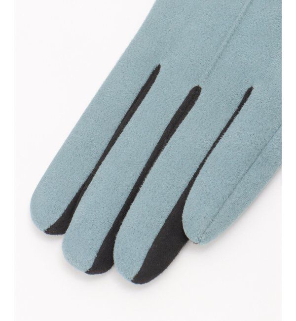 ikka「エコスエードバイカラーグローブ」|手袋|