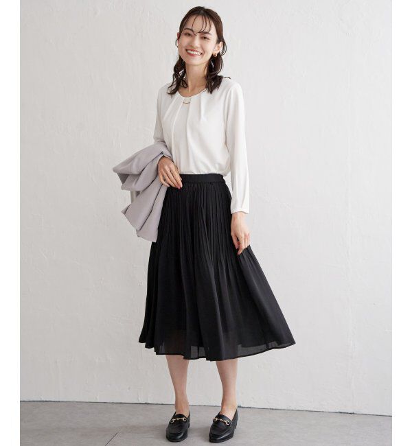 IKKA LOUNGE「シフォンプリーツスカート」|スカート|