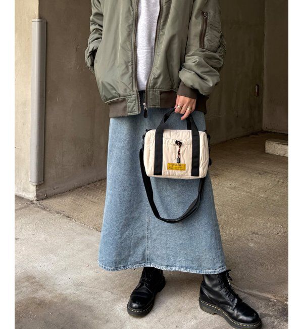 Lbc with Life「KiU キウ スクエアパデッドミニボストンバッグ」|傘|アイボリー