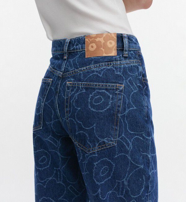 Marimekko「【日本・フィンランド限定】Maridenim Barrel Piirto Unikko ジーンズ」|チノ|