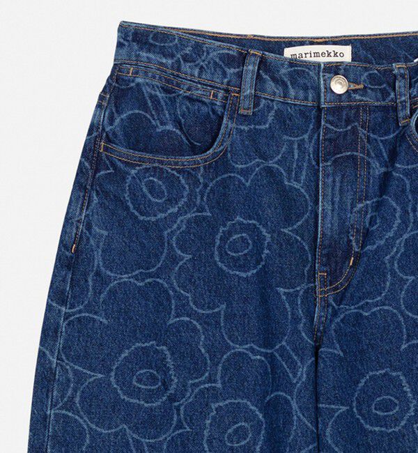 Marimekko「【日本・フィンランド限定】Maridenim Barrel Piirto Unikko ジーンズ」|チノ|