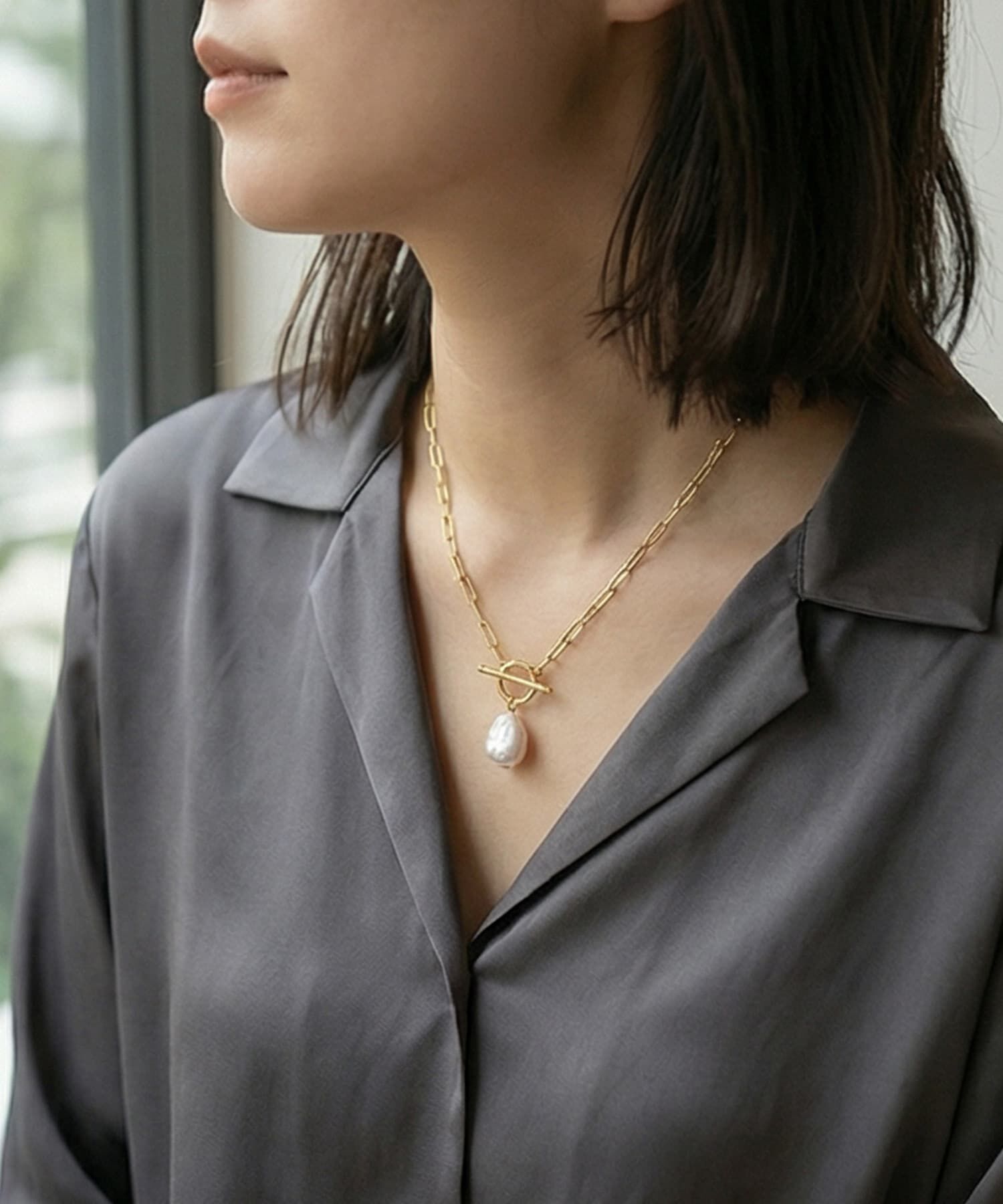 STYLE DELI「【DELI by】バロックパール・ミニマルチェーンネックレス」|ネックレス|