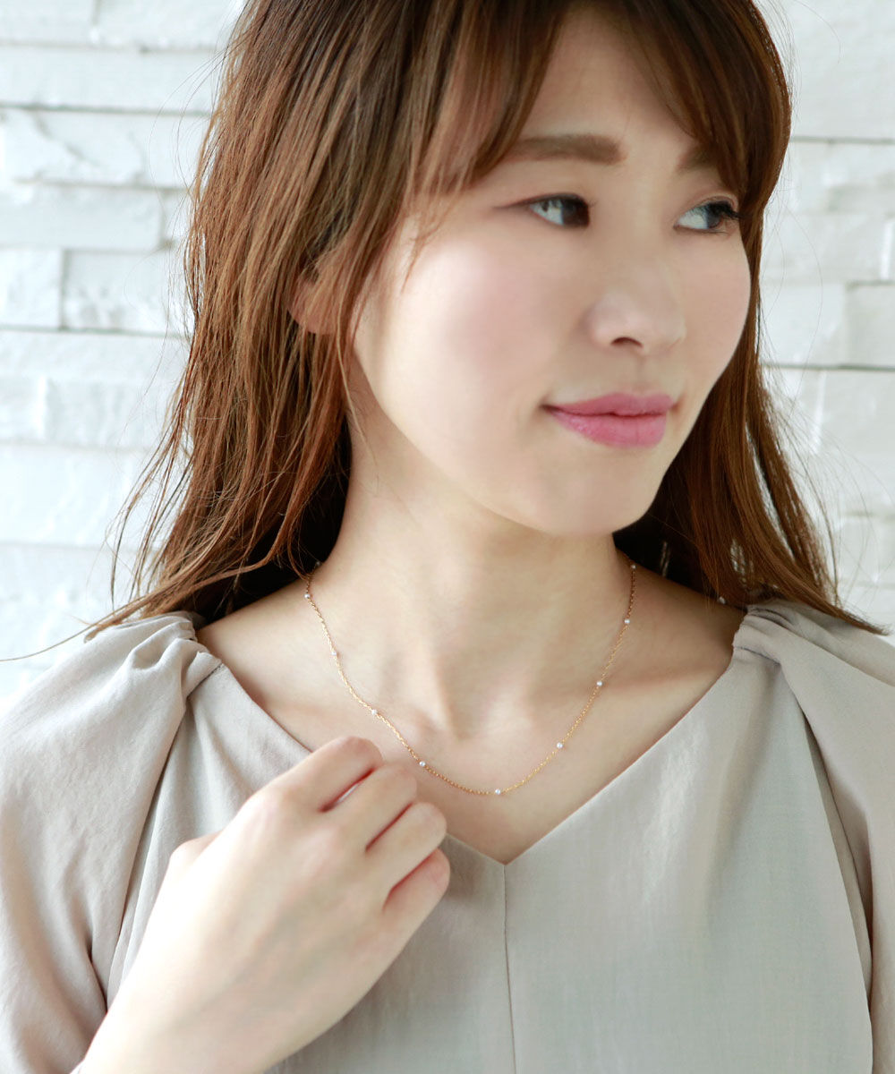 colleca la「パールとチェーンの華奢ネックレス」|ネックレス|