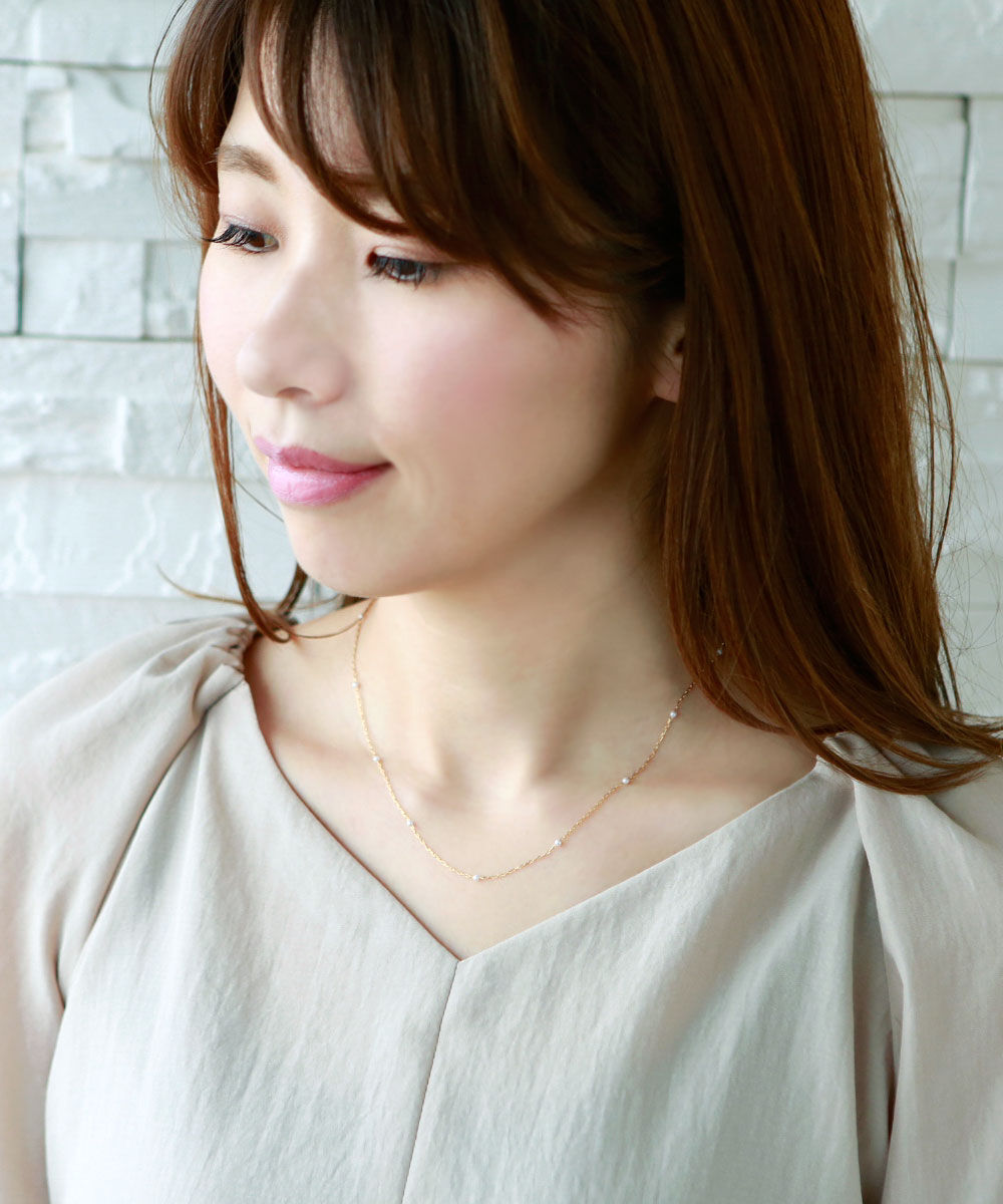 colleca la「パールとチェーンの華奢ネックレス」|ネックレス|