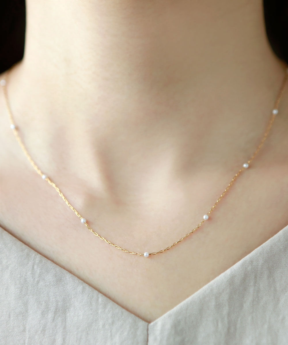 colleca la「パールとチェーンの華奢ネックレス」|ネックレス|