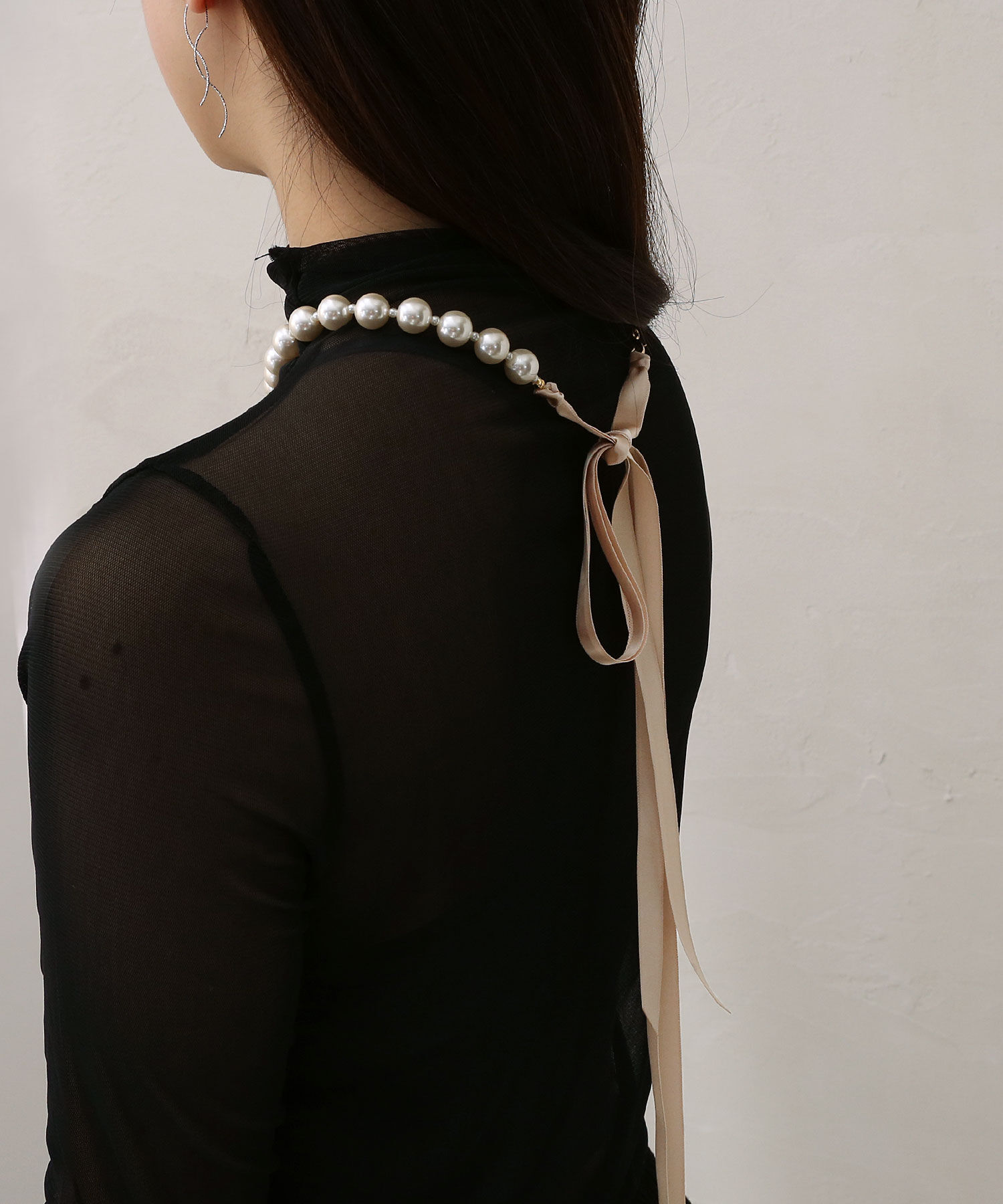 colleca la「サテンリボンパールネックレス」|ネックレス|