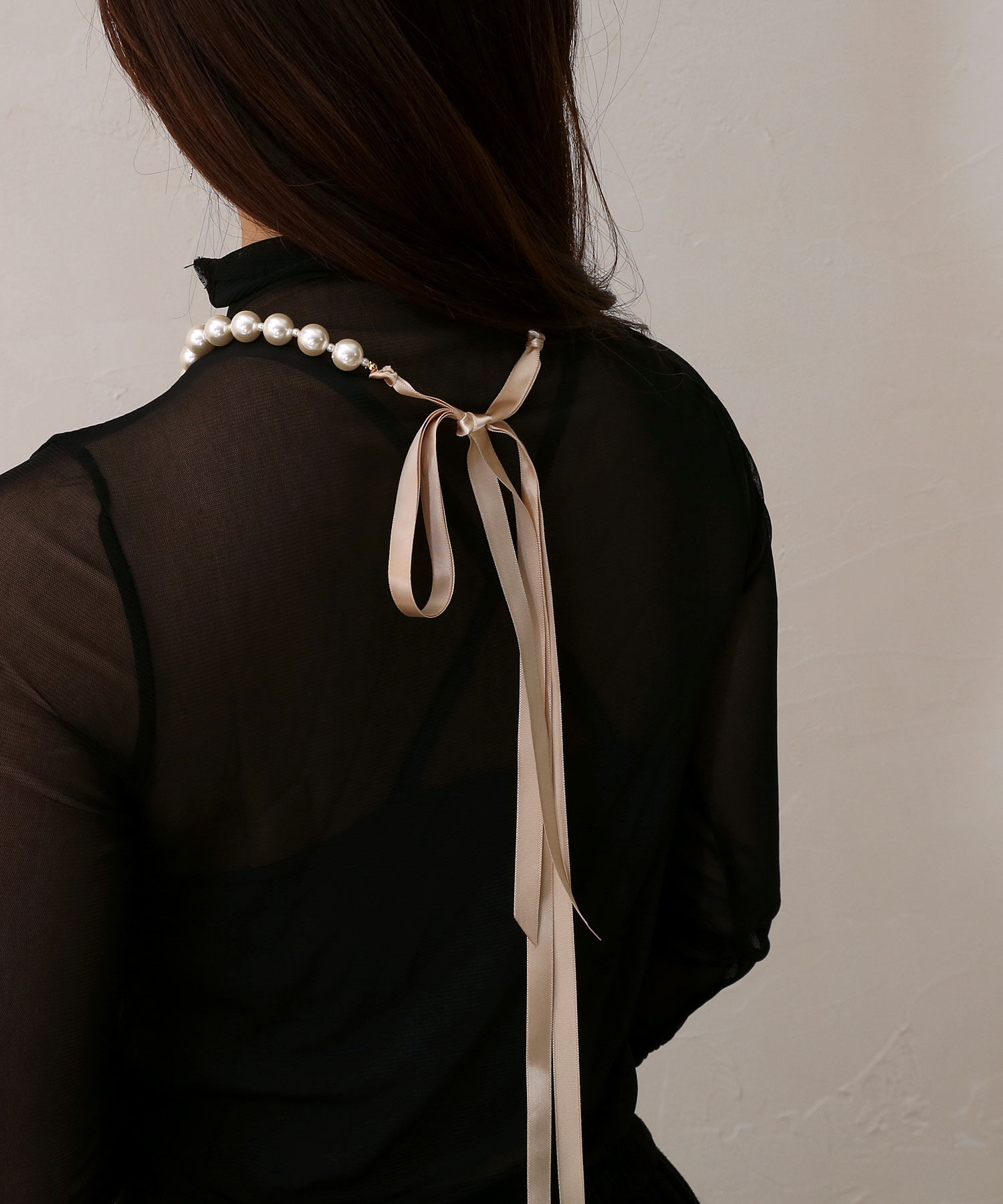colleca la「サテンリボンパールネックレス」|ネックレス|