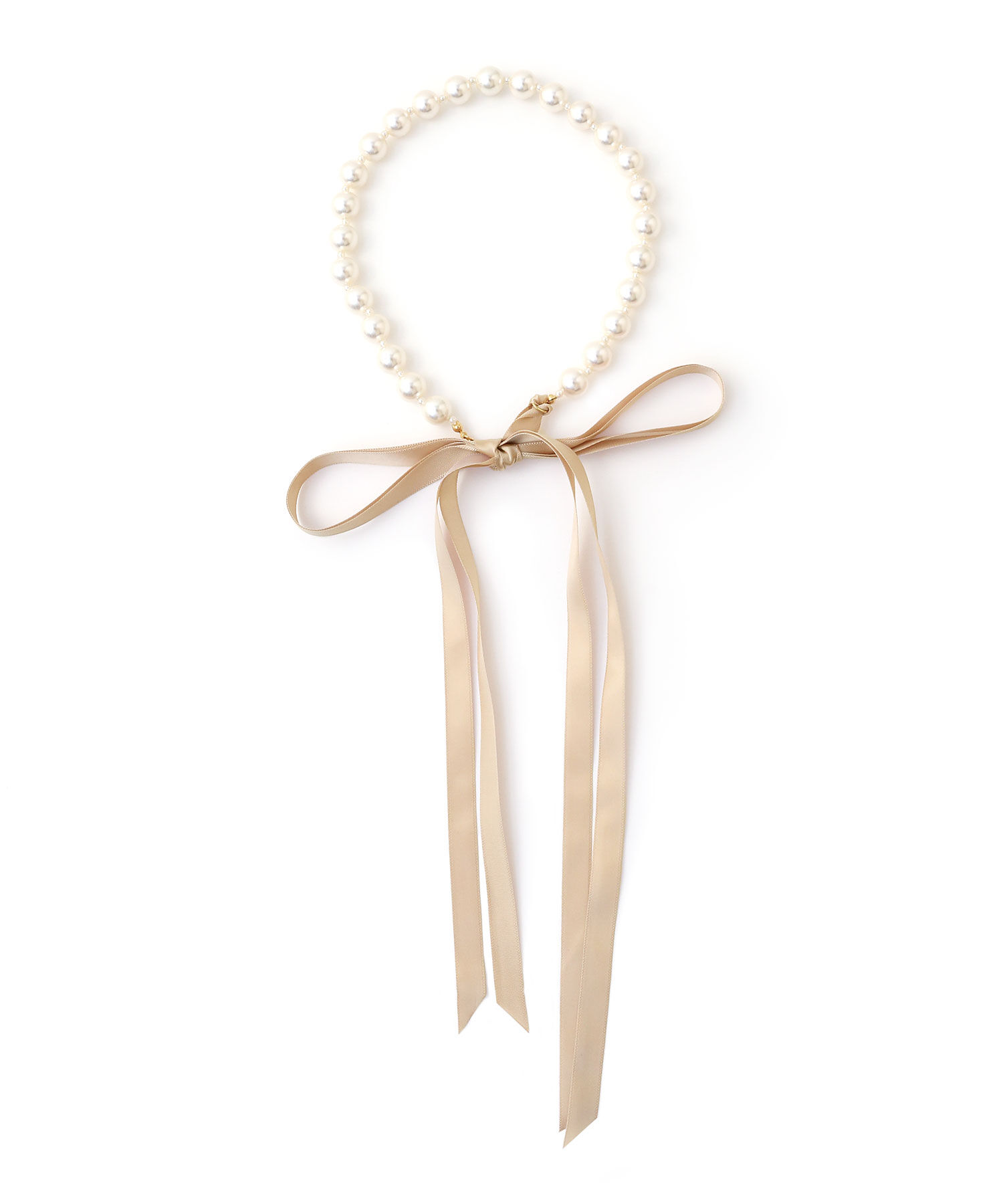 colleca la「サテンリボンパールネックレス」|ネックレス|