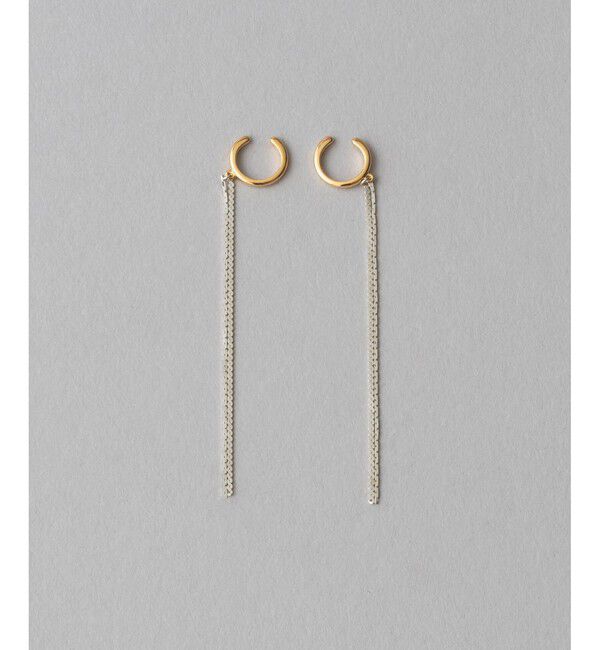 ete「エレガントチェーン リバーシブルイヤリング バイカラー」|イヤリング|ゴールド系その他