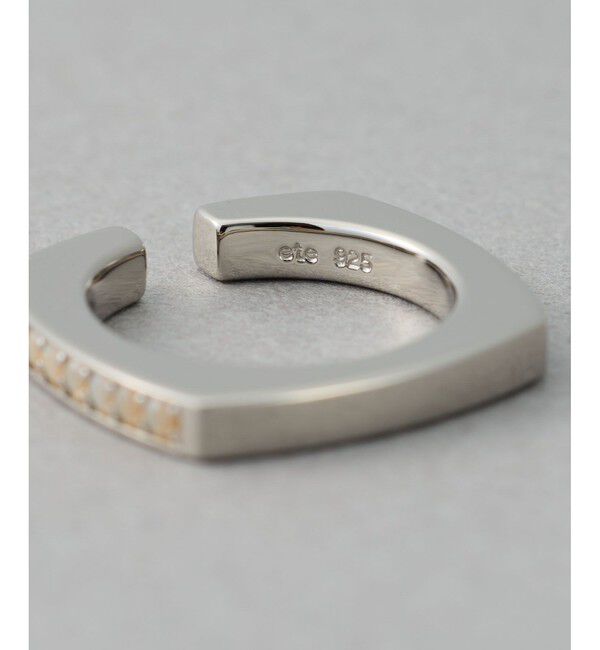 ete「[カラーリスト] ビジュー リバーシブル イヤーカフ プラチナム」|イヤーカフ|