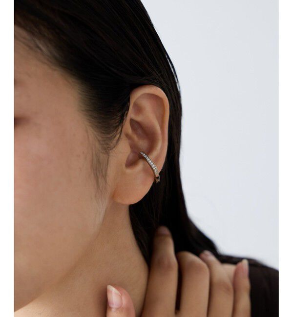 ete「[カラーリスト] ビジュー リバーシブル イヤーカフ プラチナム」|イヤーカフ|