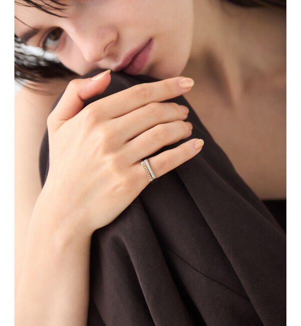 ete「[カラーリスト] ビジュー リバーシブル イヤーカフ ミストピンク」|イヤーカフ|