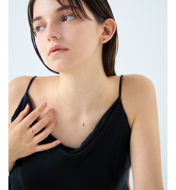 ete「[ガーネット] K10YG カボション ネックレス」|ネックレス|