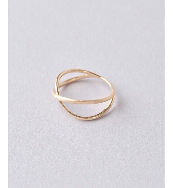 Jouete「K10YG レイヤー クロス リング」|リング|