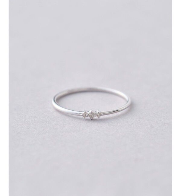 Jouete「K10WG レイヤー ダイヤモンド リング」|リング|ホワイトゴールド