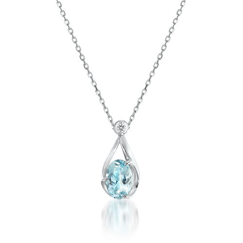 STAR JEWELRY「AQUAMARINE NECKLACE」|ネックレス|ホワイトゴールド