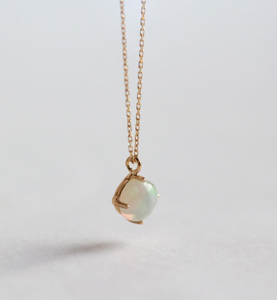  「オパール ラウンド ネックレス | K10YG」|ネックレス|