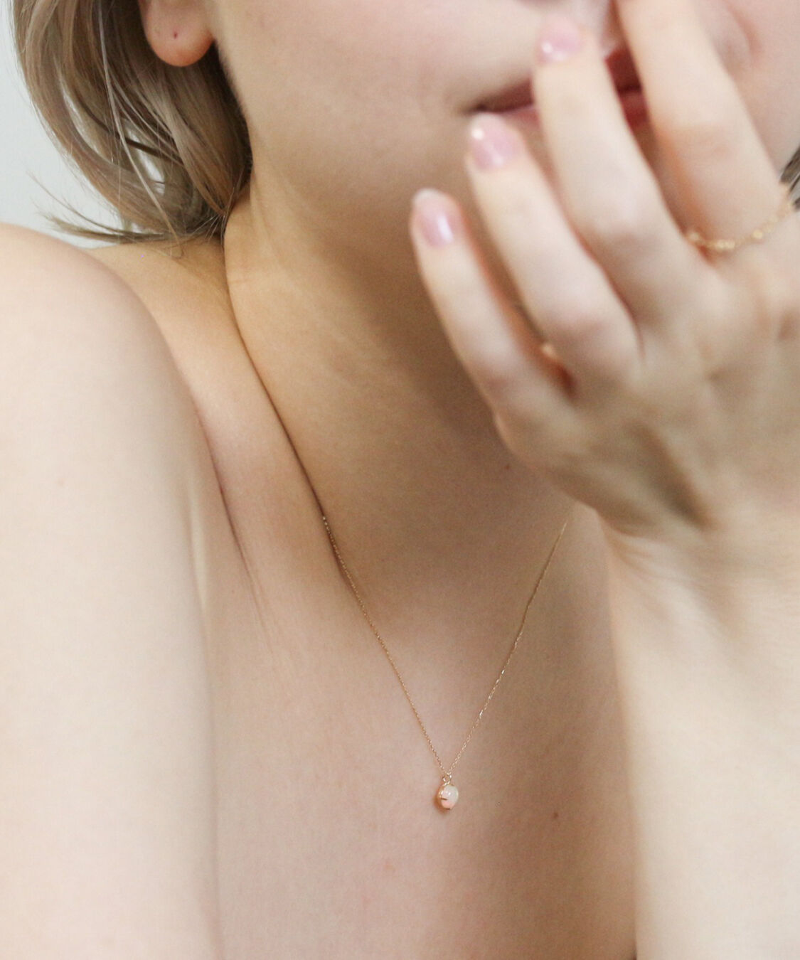  「オパール ラウンド ネックレス | K10YG」|ネックレス|