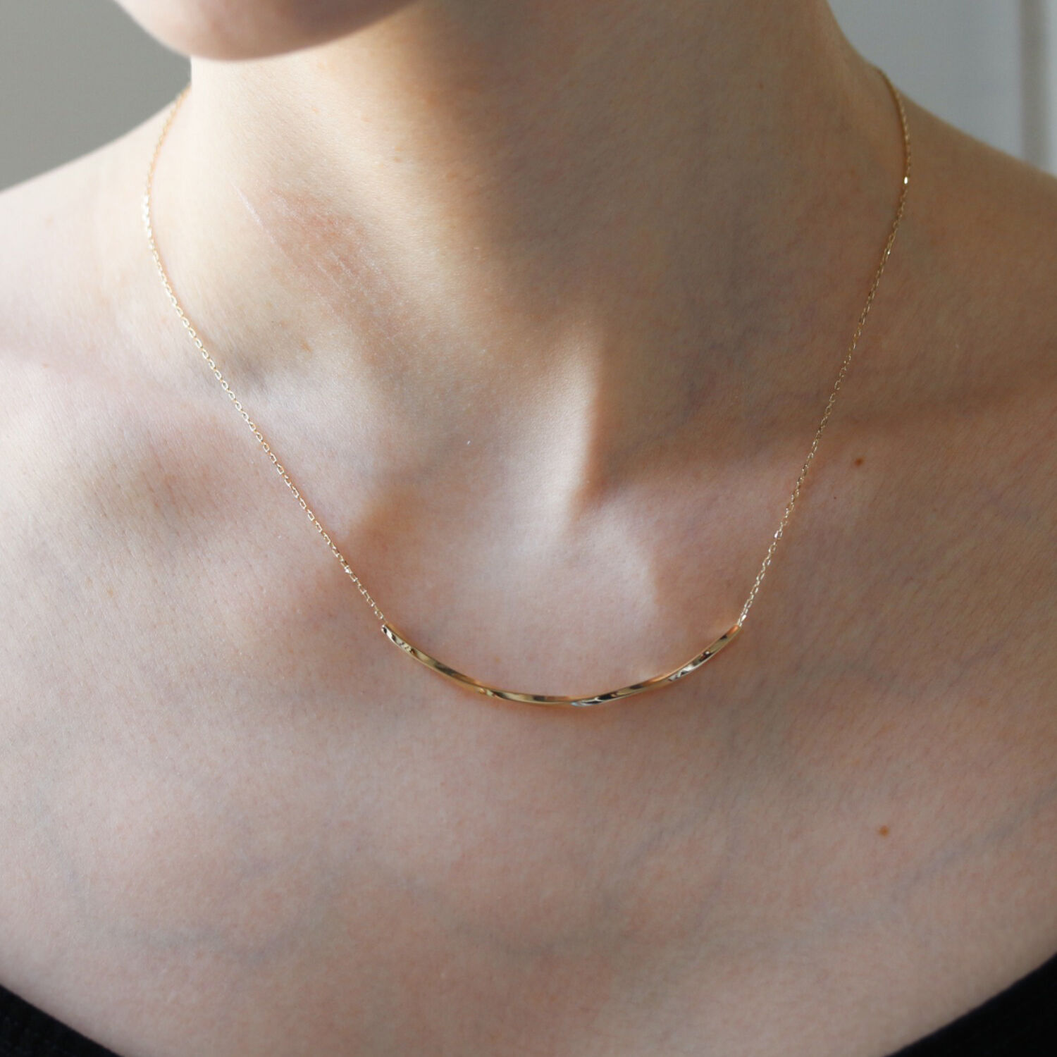  「ゴールド ライン ネックレス | K10YG」|ネックレス|