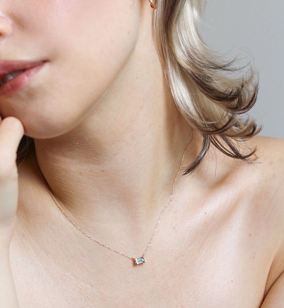  「カラーストーン ネックレス | K10YG」|ネックレス|