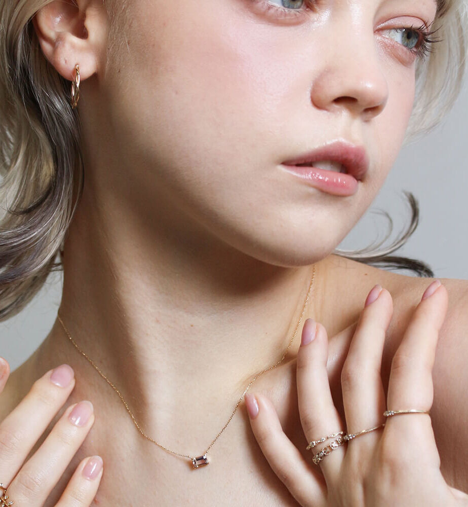  「カラーストーン ネックレス | K10YG」|ネックレス|