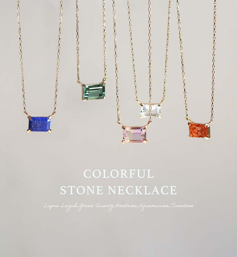  「カラーストーン ネックレス | K10YG」|ネックレス|