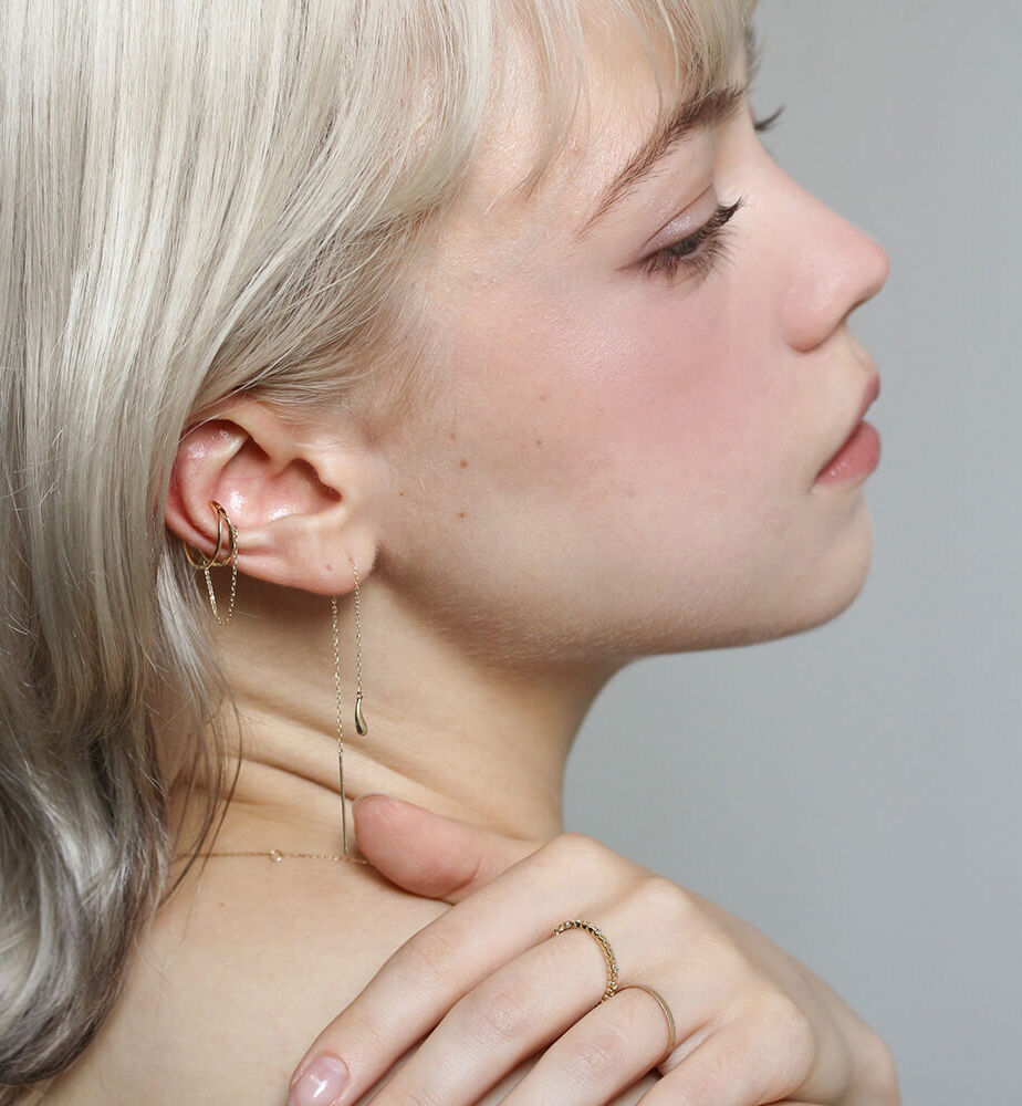  「ゴールド チェーン イヤーカフ | K10YG 【片耳用】」|イヤーカフ|