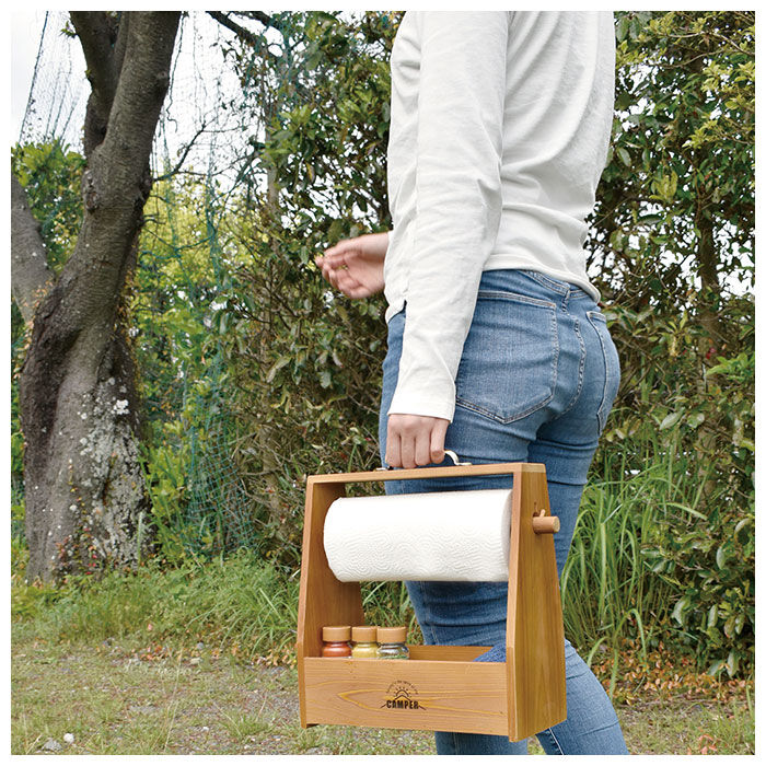 BACKYARD FAMILY「スパイスボックス キャンプ 通販 キッチンペーパーホルダー 調味料ラック 木製 持ち運び」|食器・キッチングッズ|