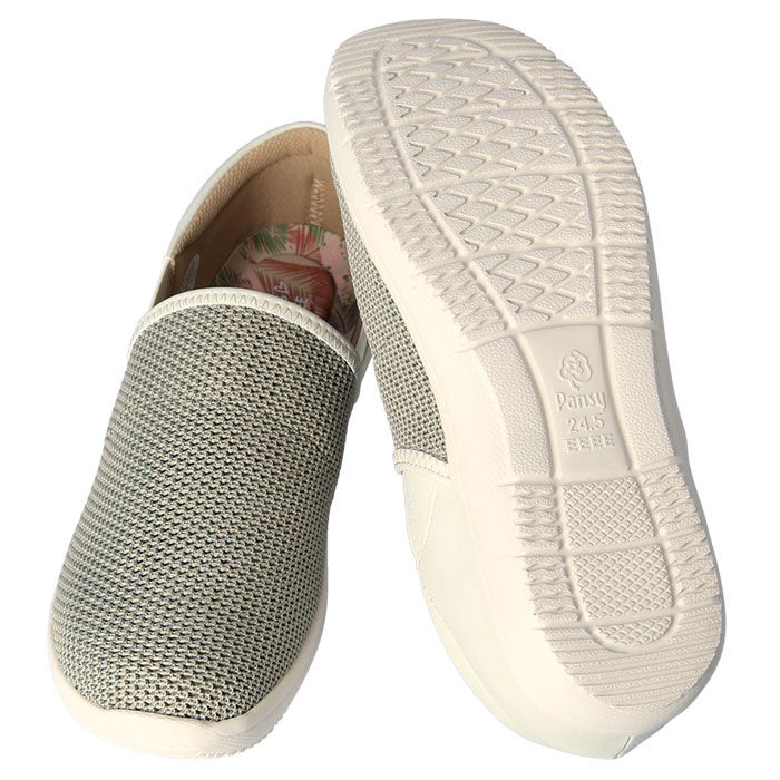 BACKYARD FAMILY「パンジー 靴 4e 通販 スニーカー レディース 軽量 幅広 抗菌 防臭 加工 履きやすい」|スリッポン|