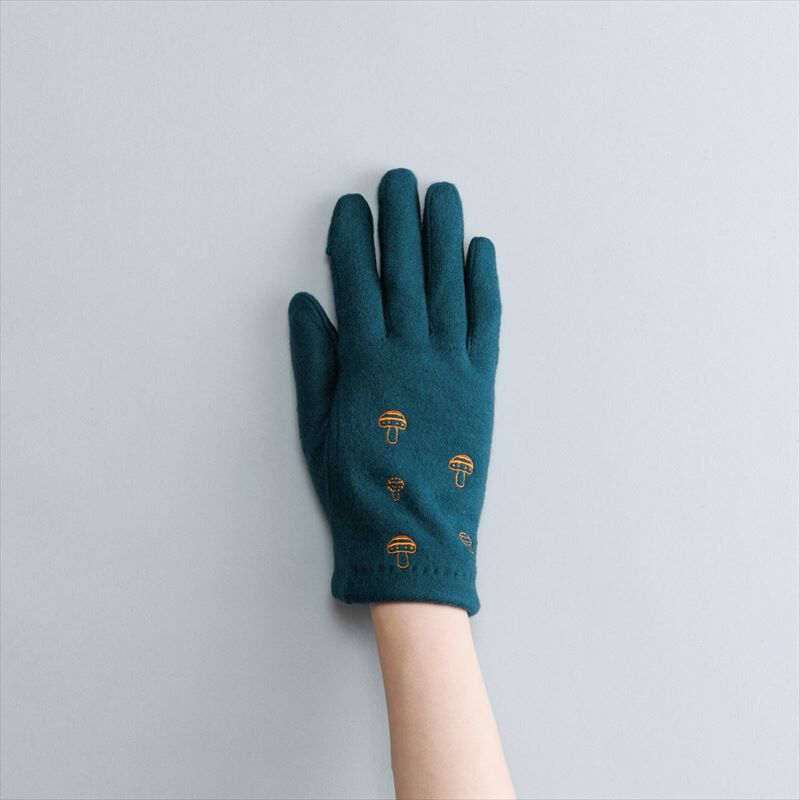 BACKYARD FAMILY「クロダ 手袋 レディース 通販 グローブ 手ぶくろ 暖かい かわいい 可愛い きのこ 刺繍 通勤」|手袋|