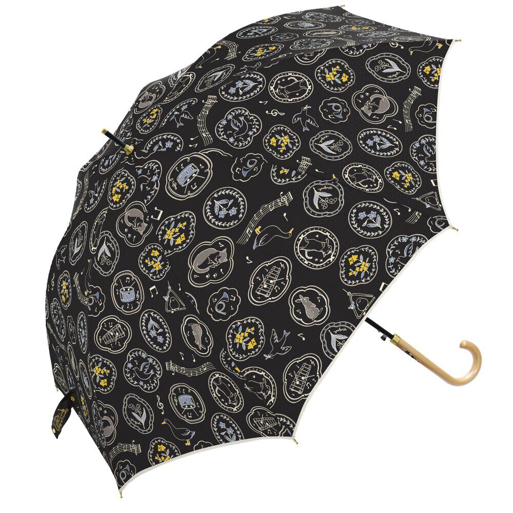 BACKYARD FAMILY「傘 レディース ジャンプ 通販 長傘 ジャンプ傘 60cm 8本骨 グラスファイバー 雨傘 かさ」|傘|ブラック2