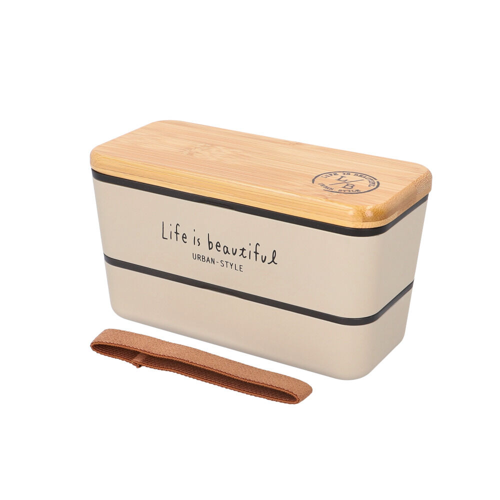 BACKYARD FAMILY「弁当箱 2段 通販 日本製 730ml ランチボックス 2段弁当箱 入れ子式 レンジ対応」|食器・キッチングッズ|グレー1