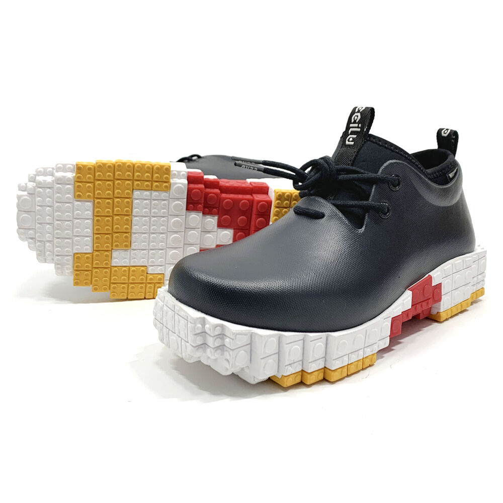 BACKYARD FAMILY「チル ccilu ブロックソール 通販 メンズ レディース ショート 軽量 晴雨兼用 厚底 雨靴」|スリッポン|ブラック1