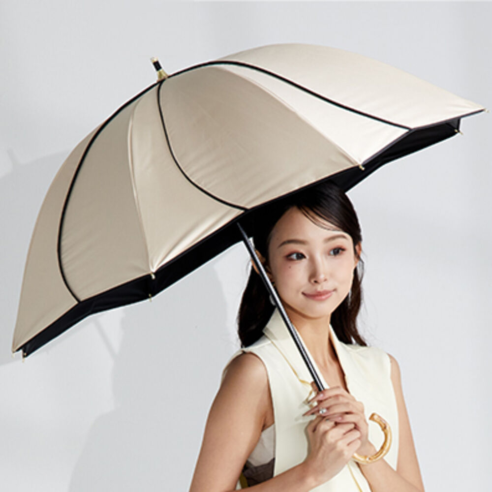 BACKYARD FAMILY「キザワ 日傘 ショート丈 通販 KIZAWA M55HB081API 長傘 ショート丈日傘 傘」|傘|ベージュ1