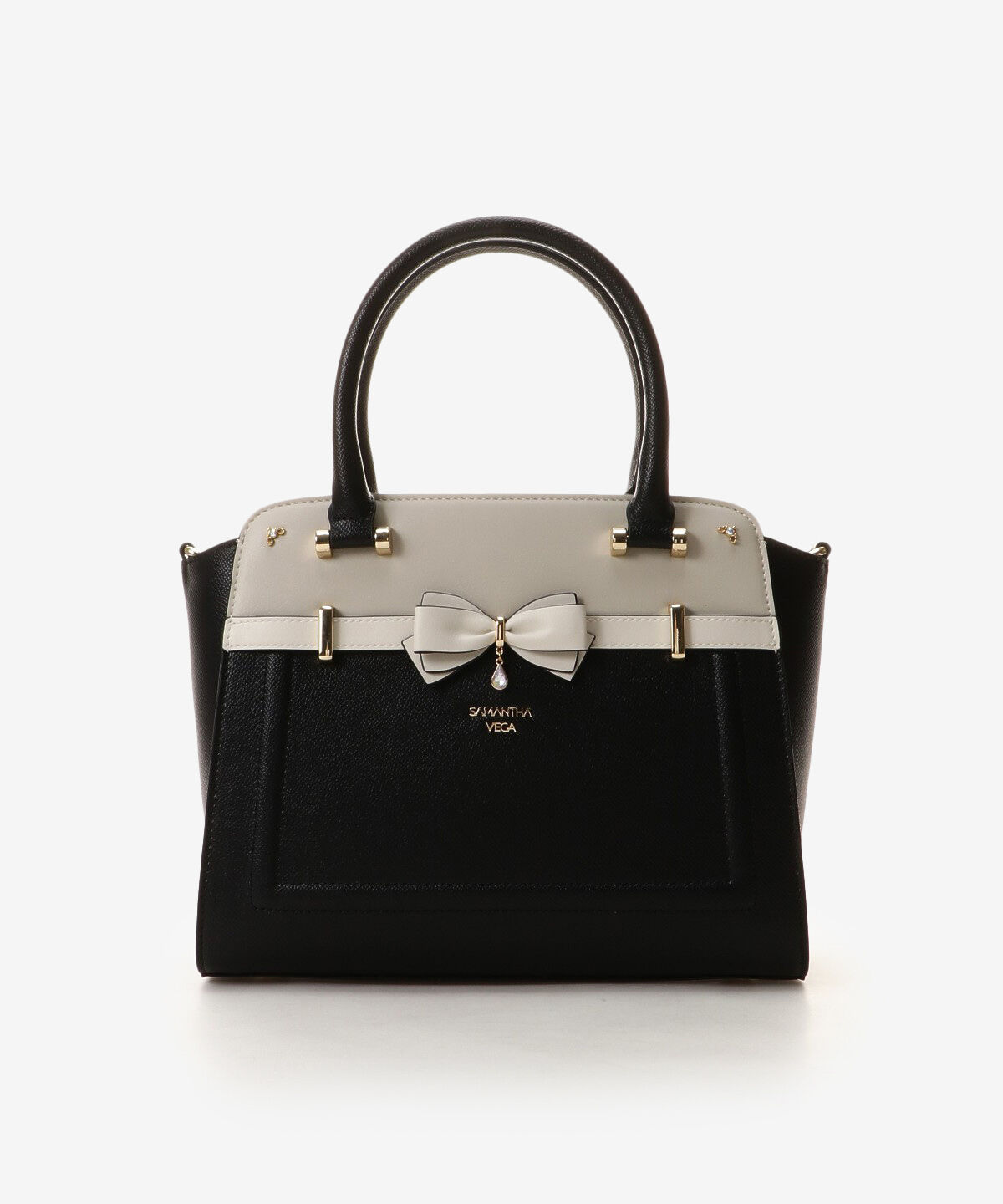 Samantha Vega「バイカラーアクセントリボントートバッグ」|ハンドバッグ|